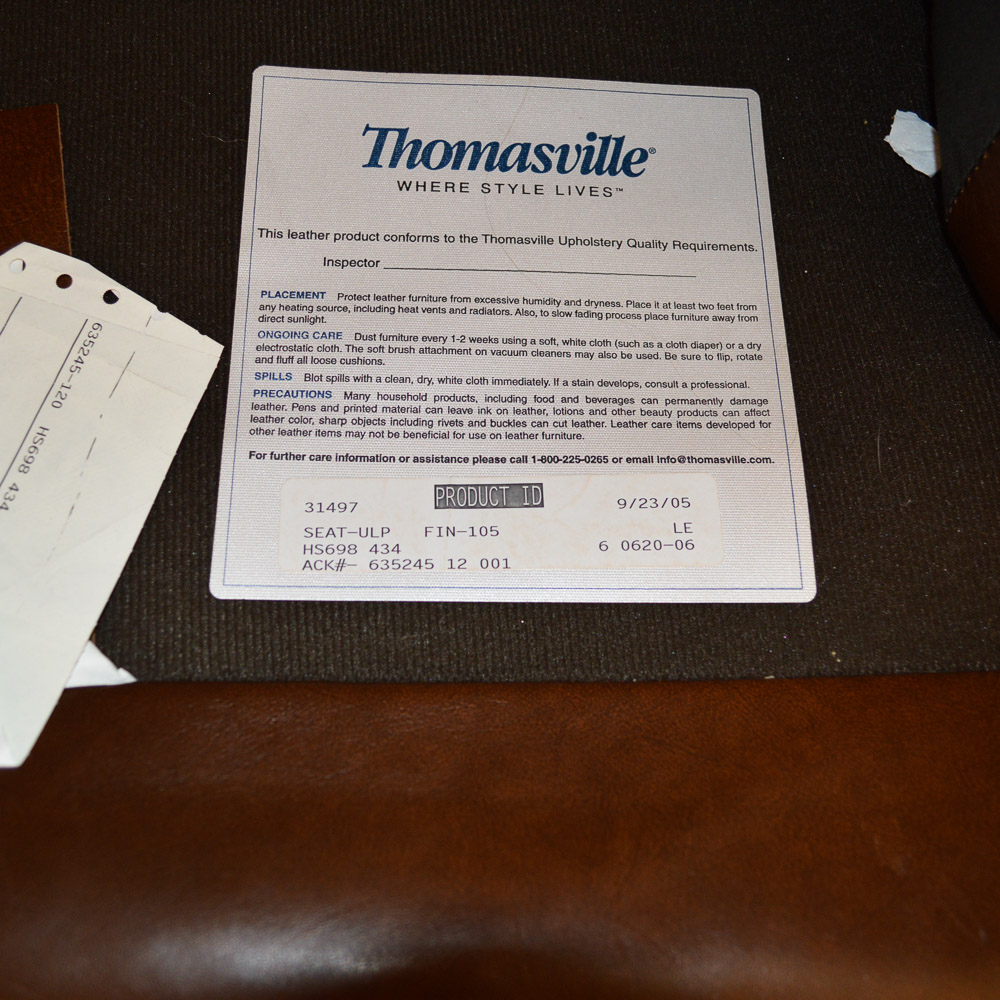 Leather Chair and Ottoman by Thomasville