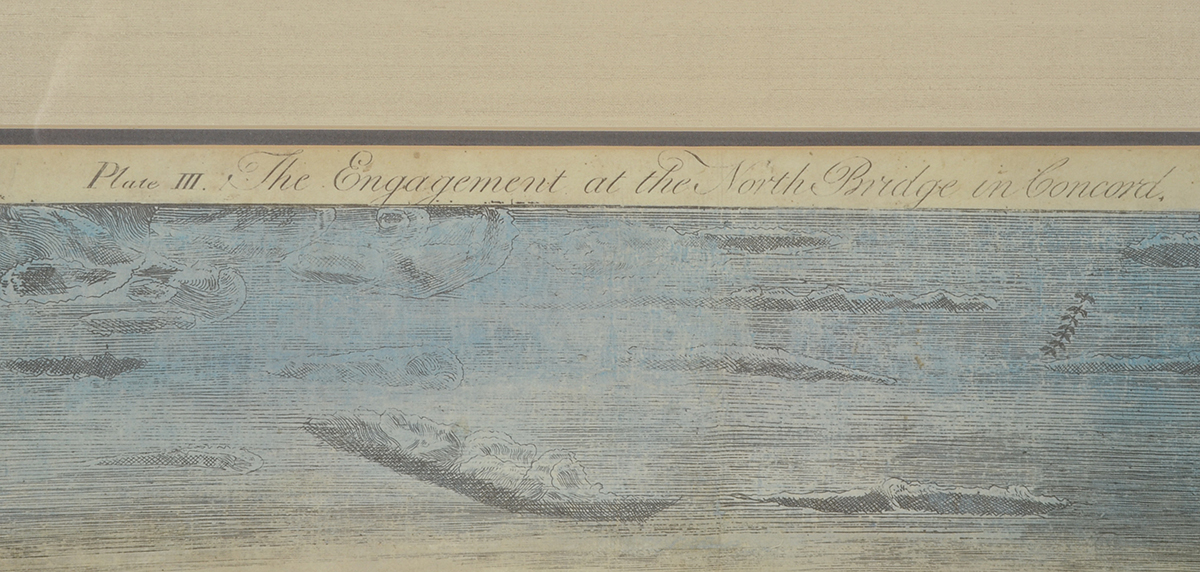 Offset Lithographic Reproduction after 1775 Amos Doolittle Engraving "The Engagement at the North Bridge in Concord"