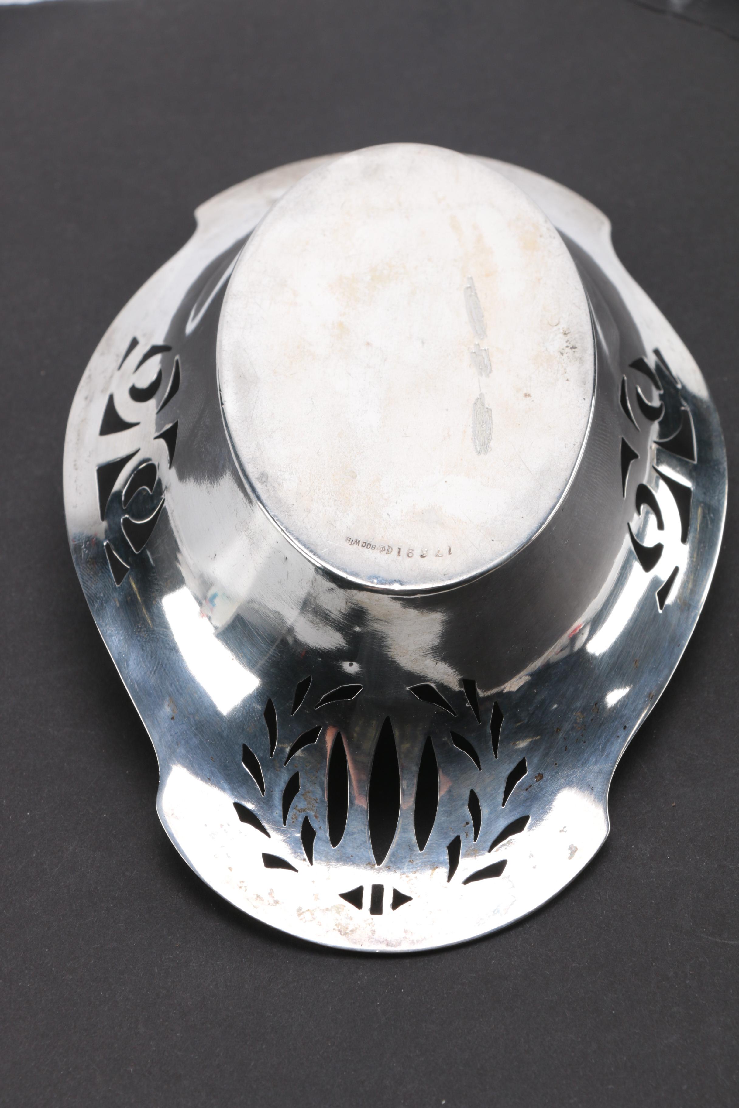 German 800 Pierced Silver Trays