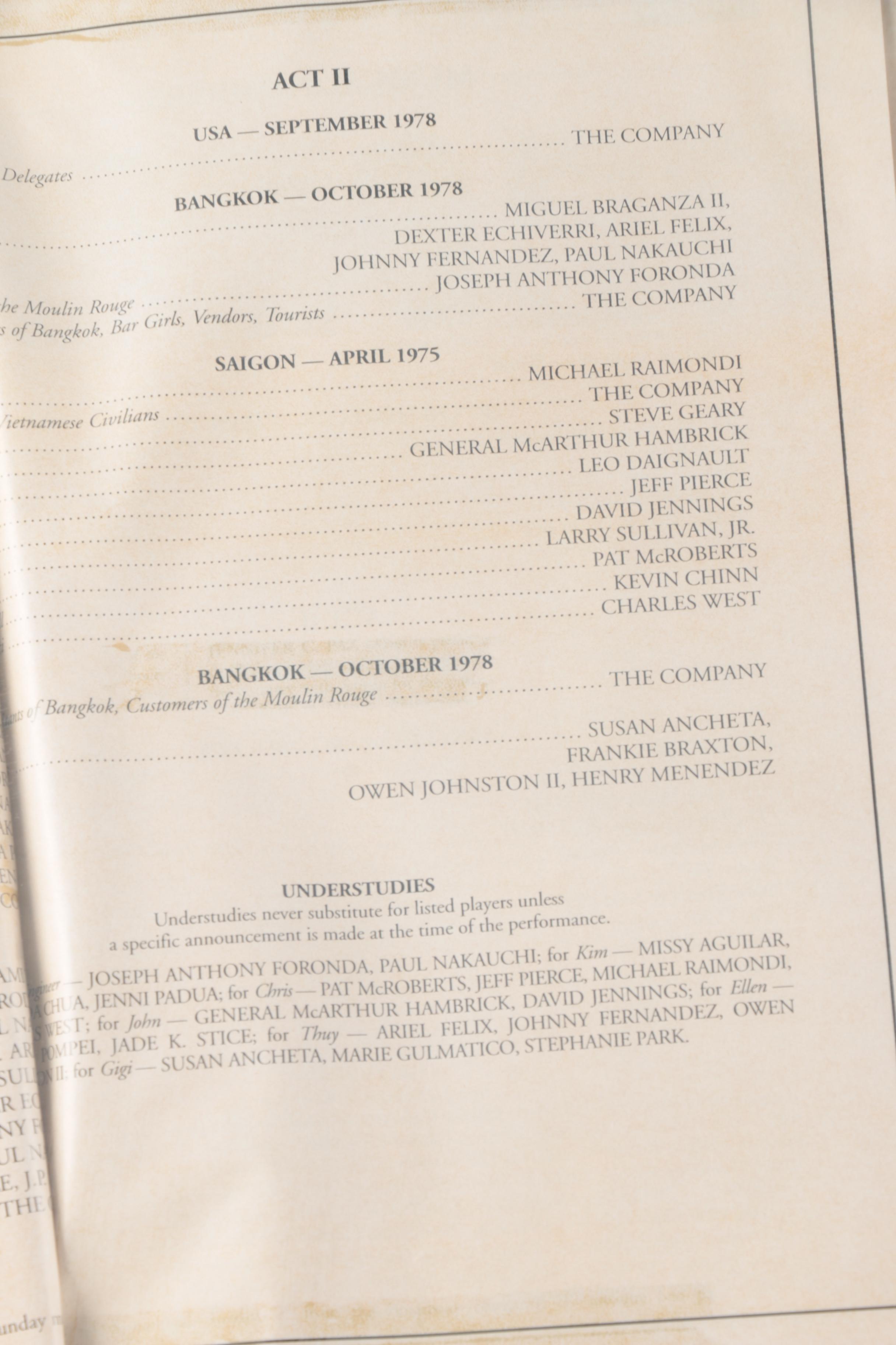 Cast Signed "Miss Saigon" Poster