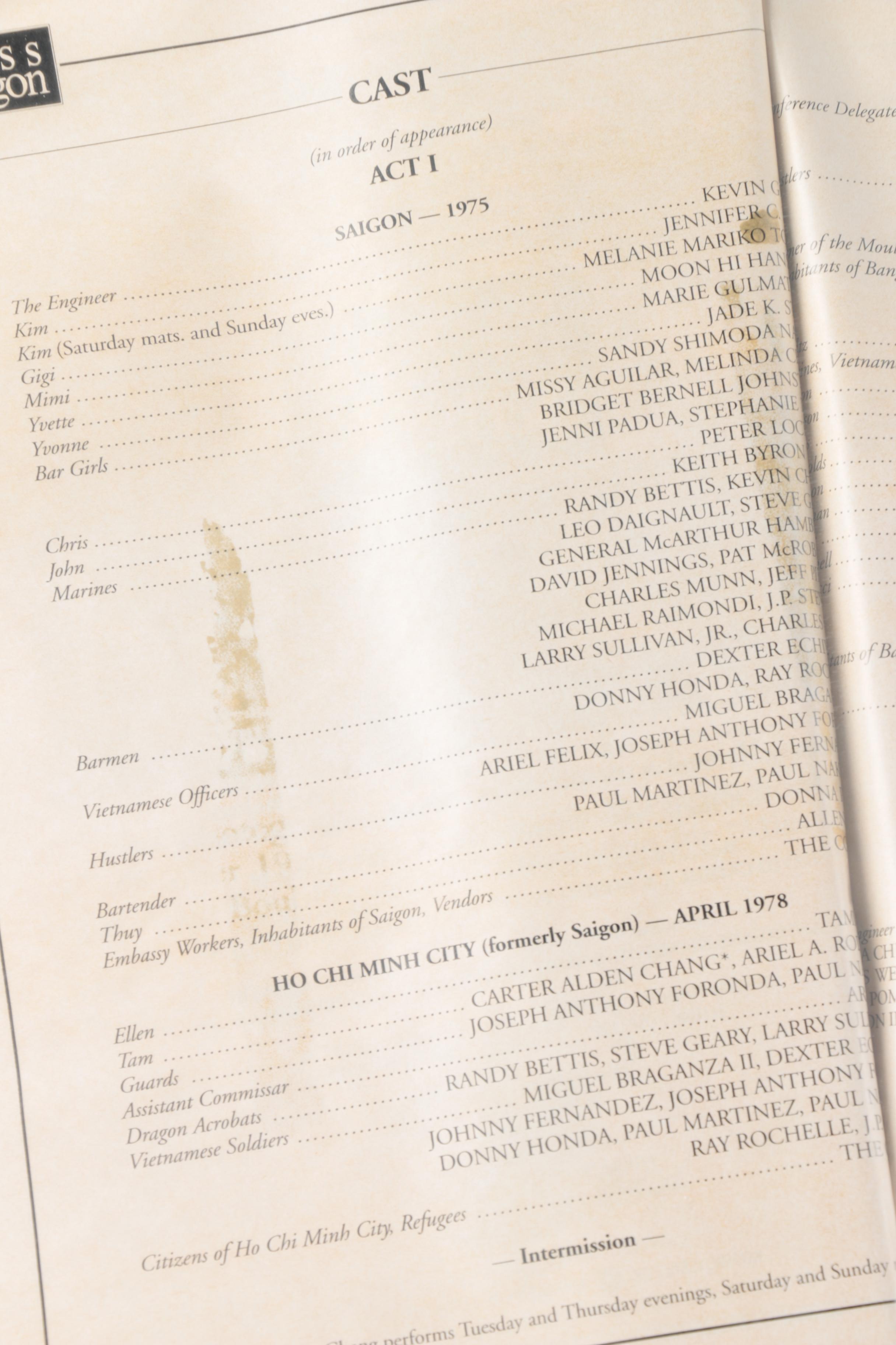 Cast Signed "Miss Saigon" Poster