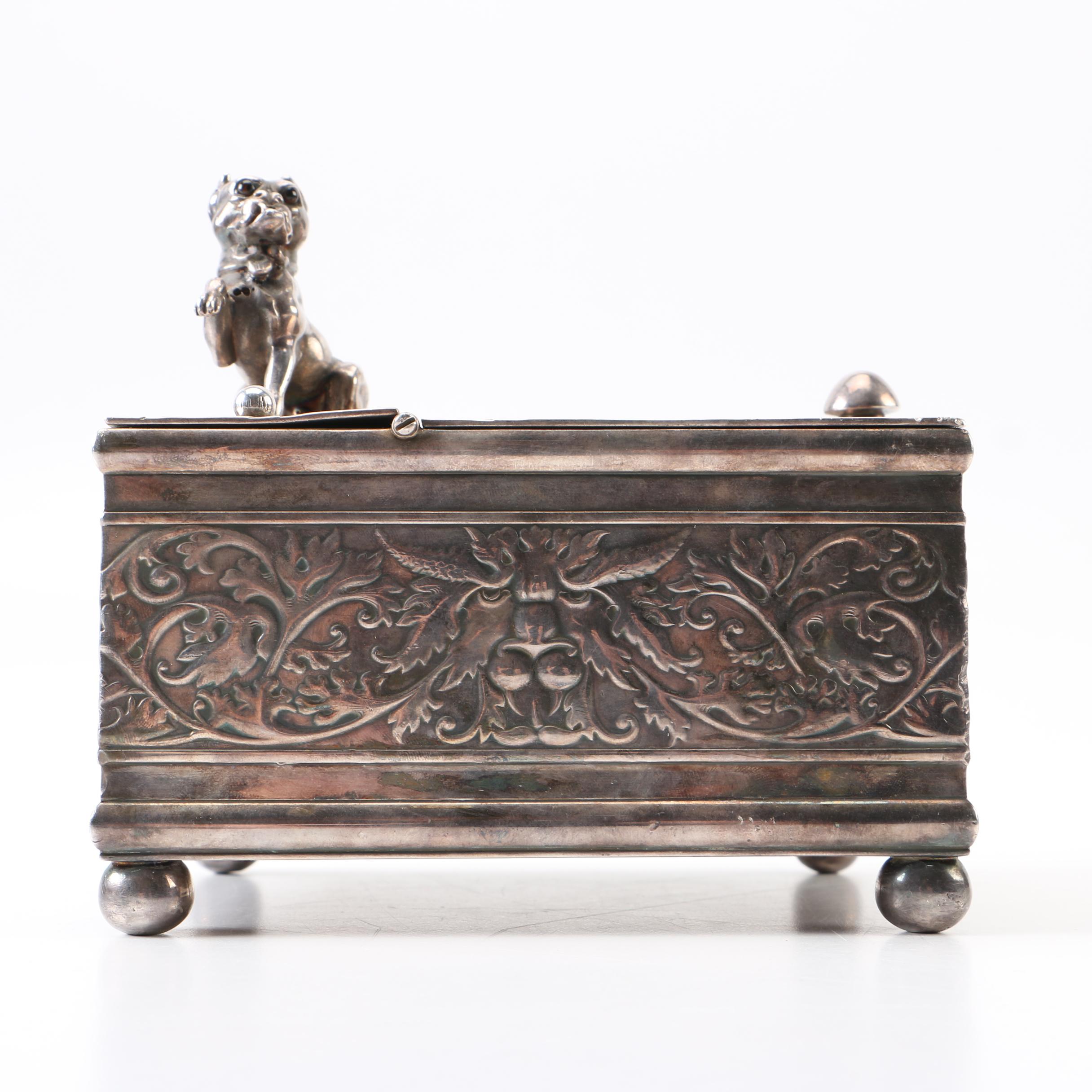 Derby Silver Co. Silver Plate Tobacco Humidor