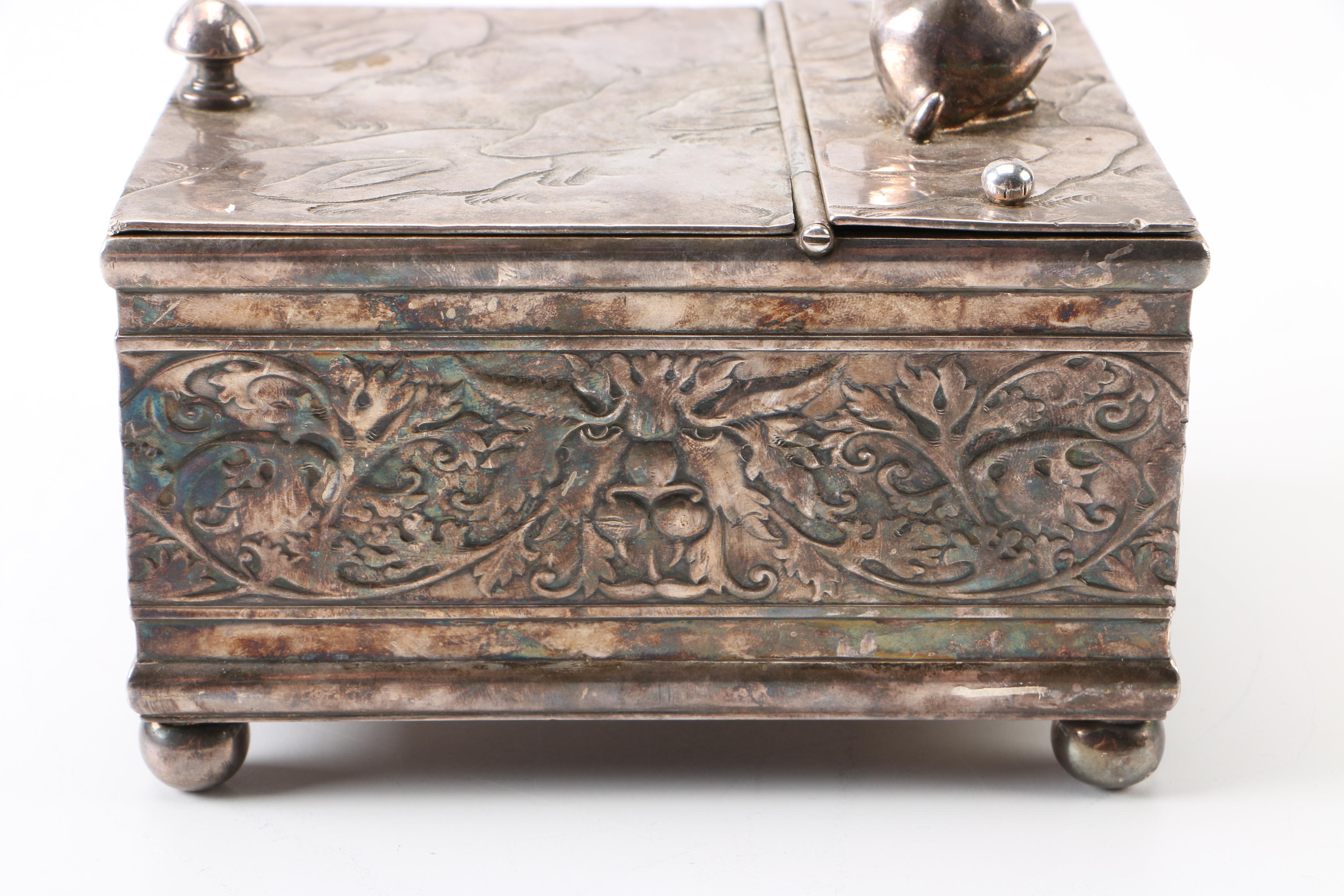 Derby Silver Co. Silver Plate Tobacco Humidor