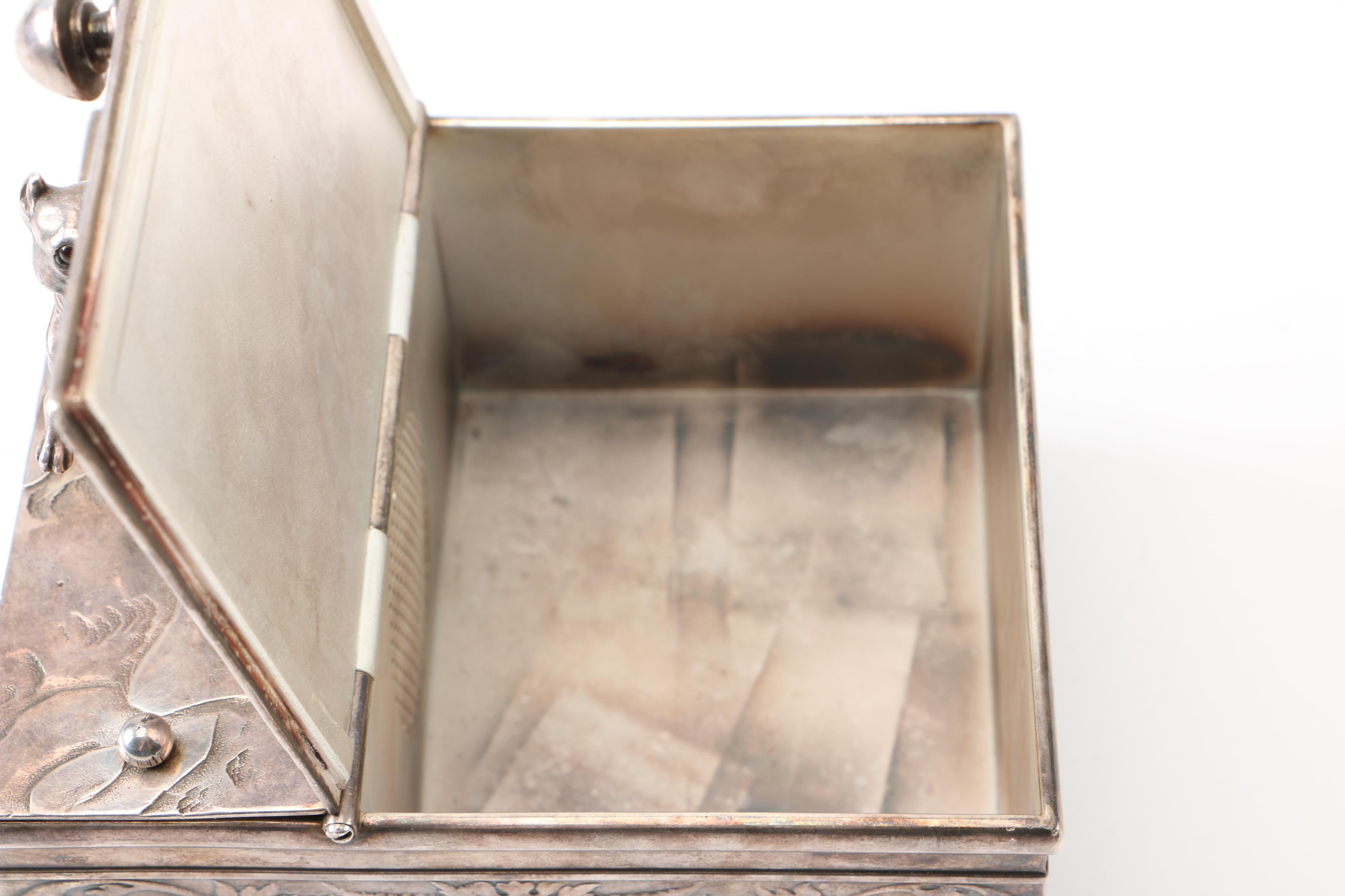 Derby Silver Co. Silver Plate Tobacco Humidor