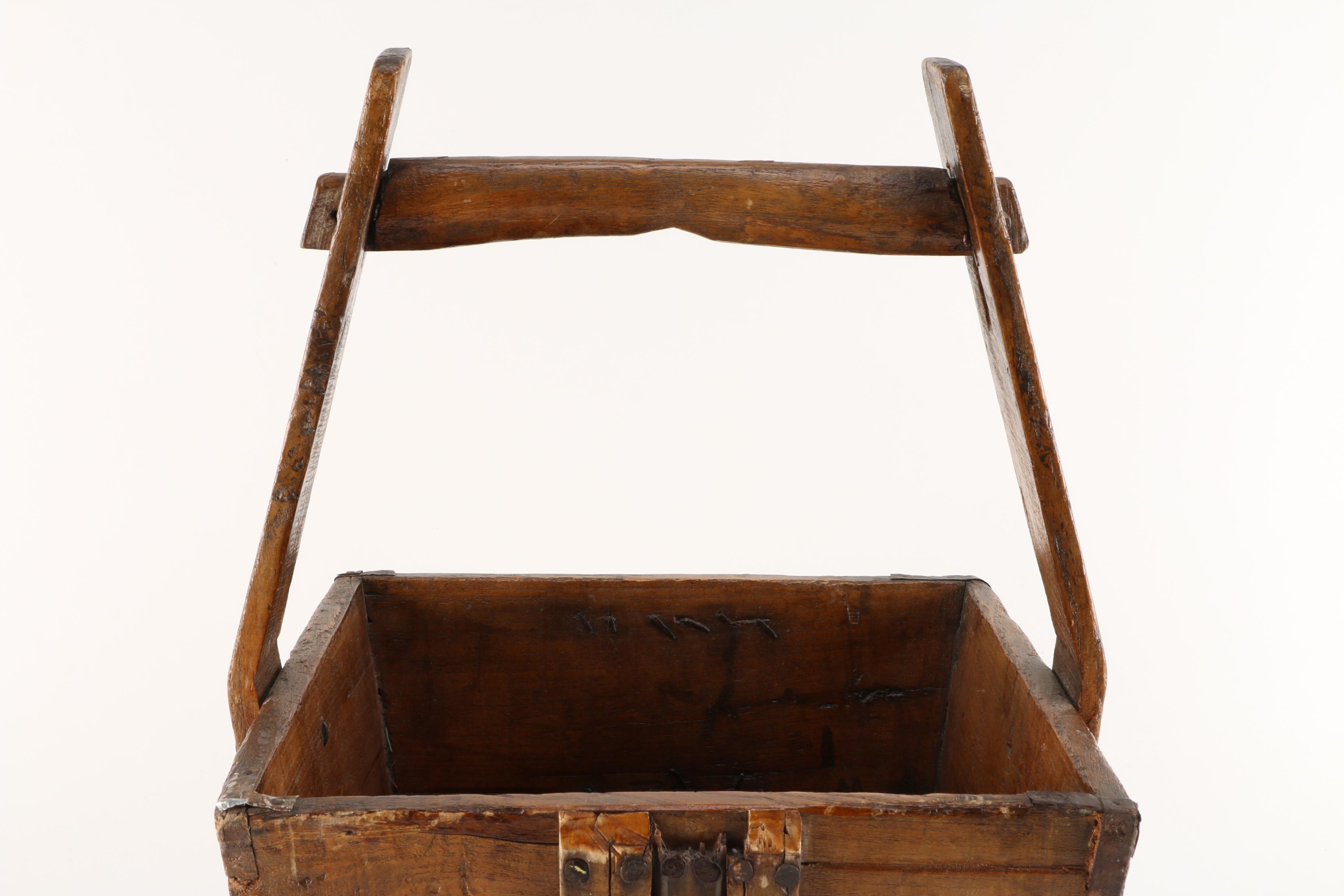 Antique Chinese Wooden Rice Bucket
