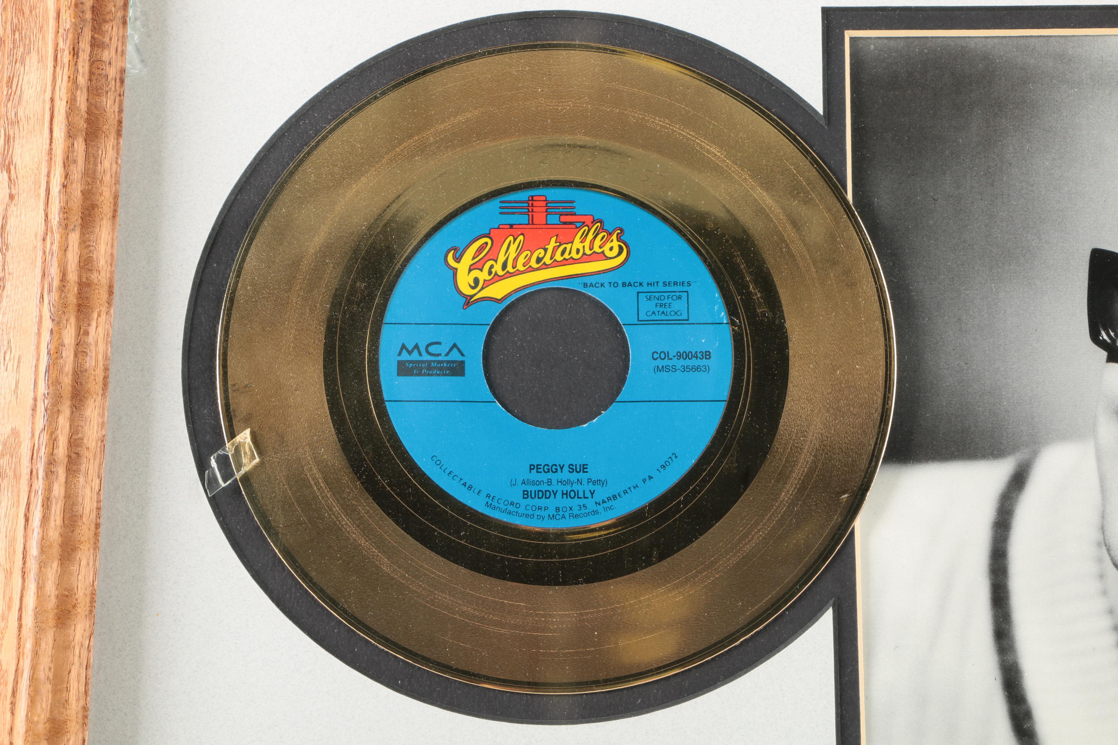 Buddy Holly "Peggy Sue" Gold Plated Framed Record