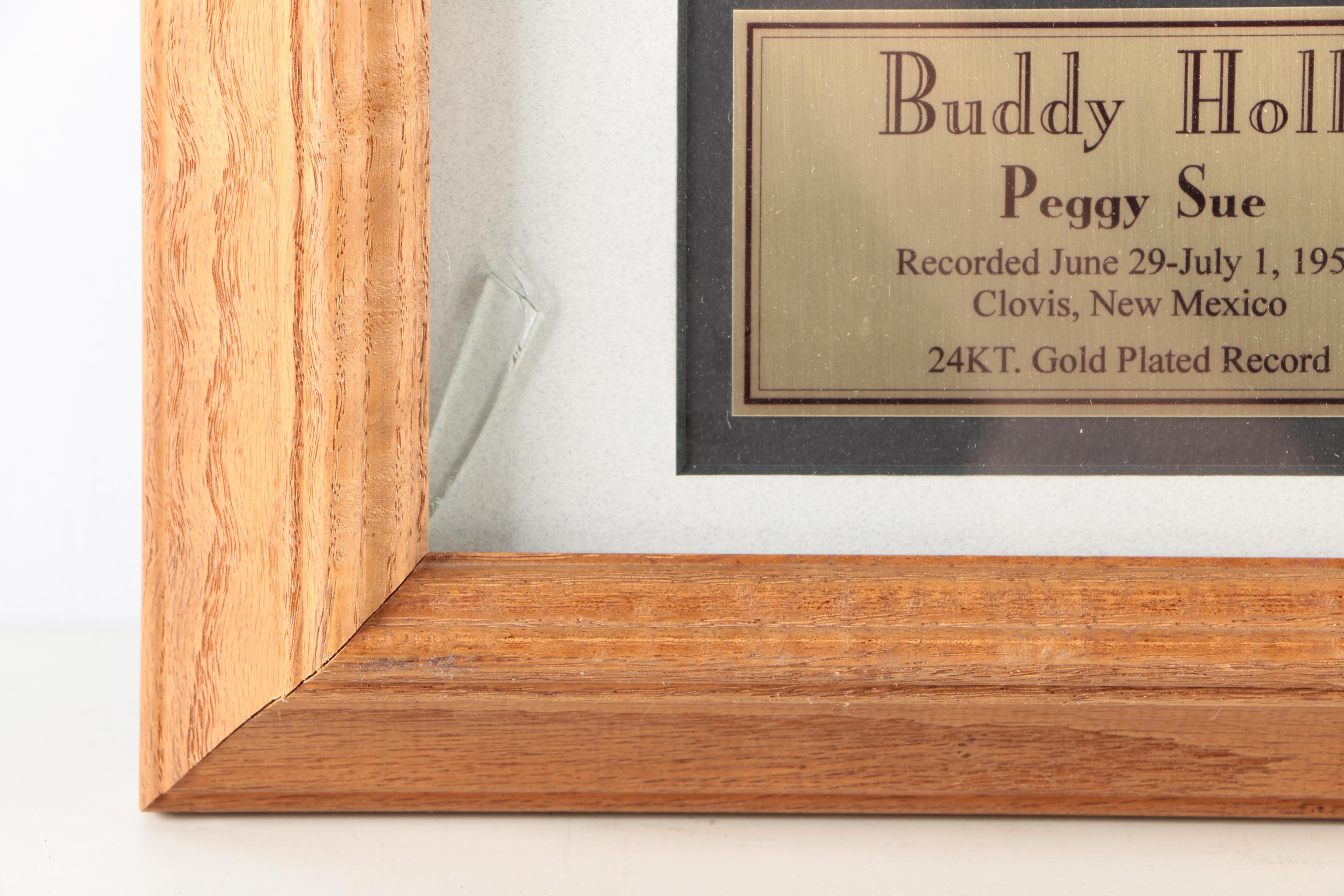 Buddy Holly "Peggy Sue" Gold Plated Framed Record