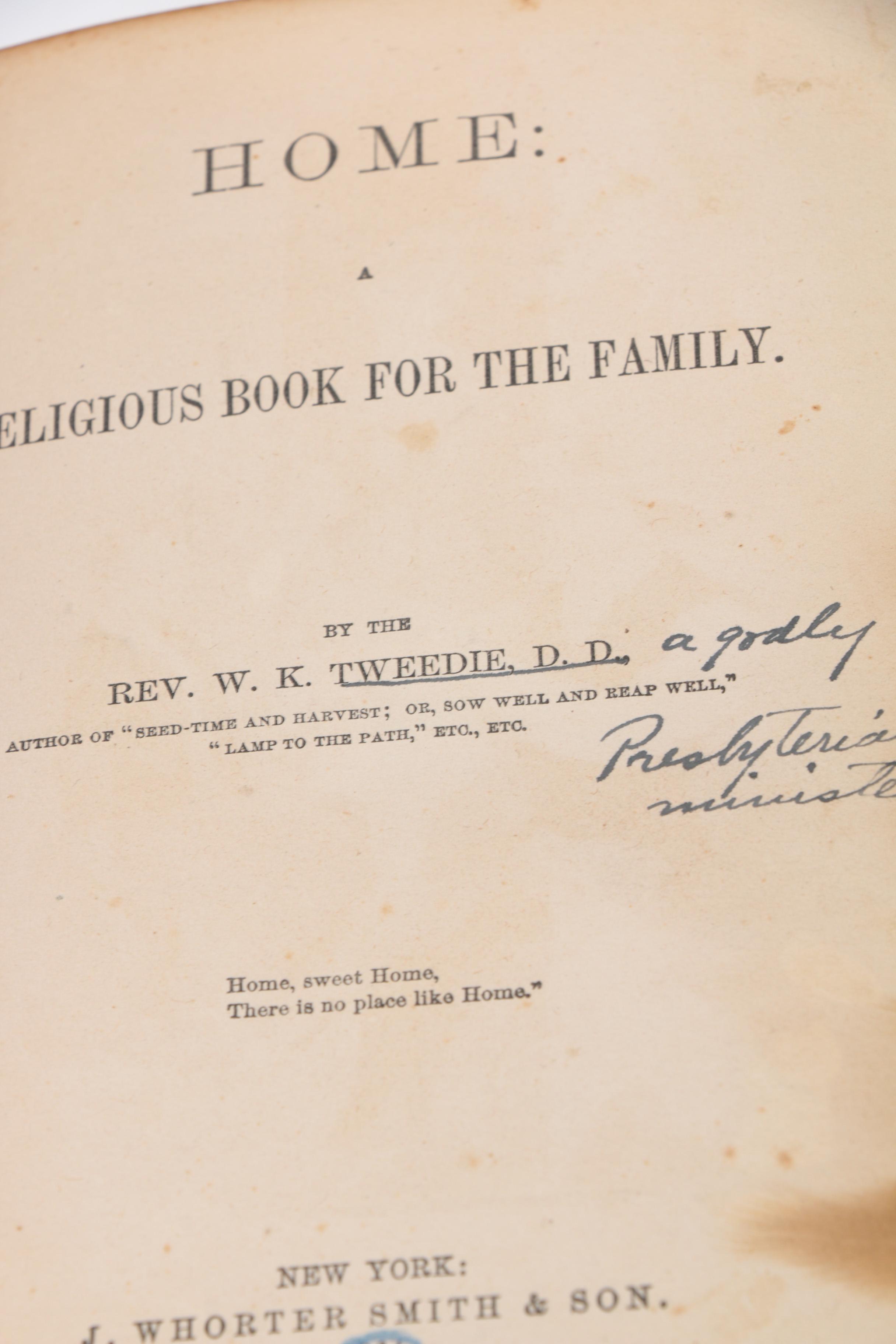 Late 19th Century "Home: A Religious Book for the Family"