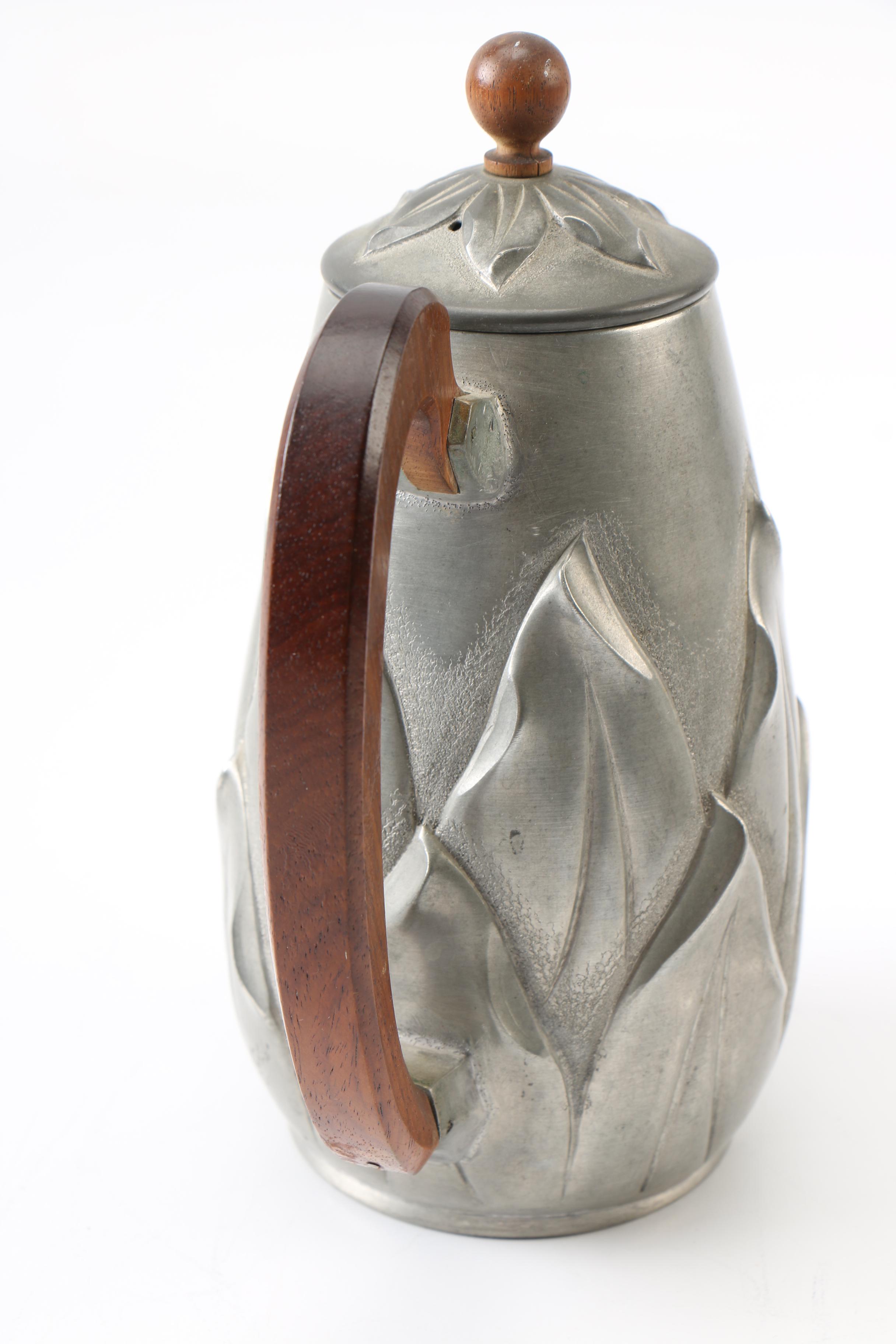 Pewter Coffee Pot and Tableware by Etain Garanti
