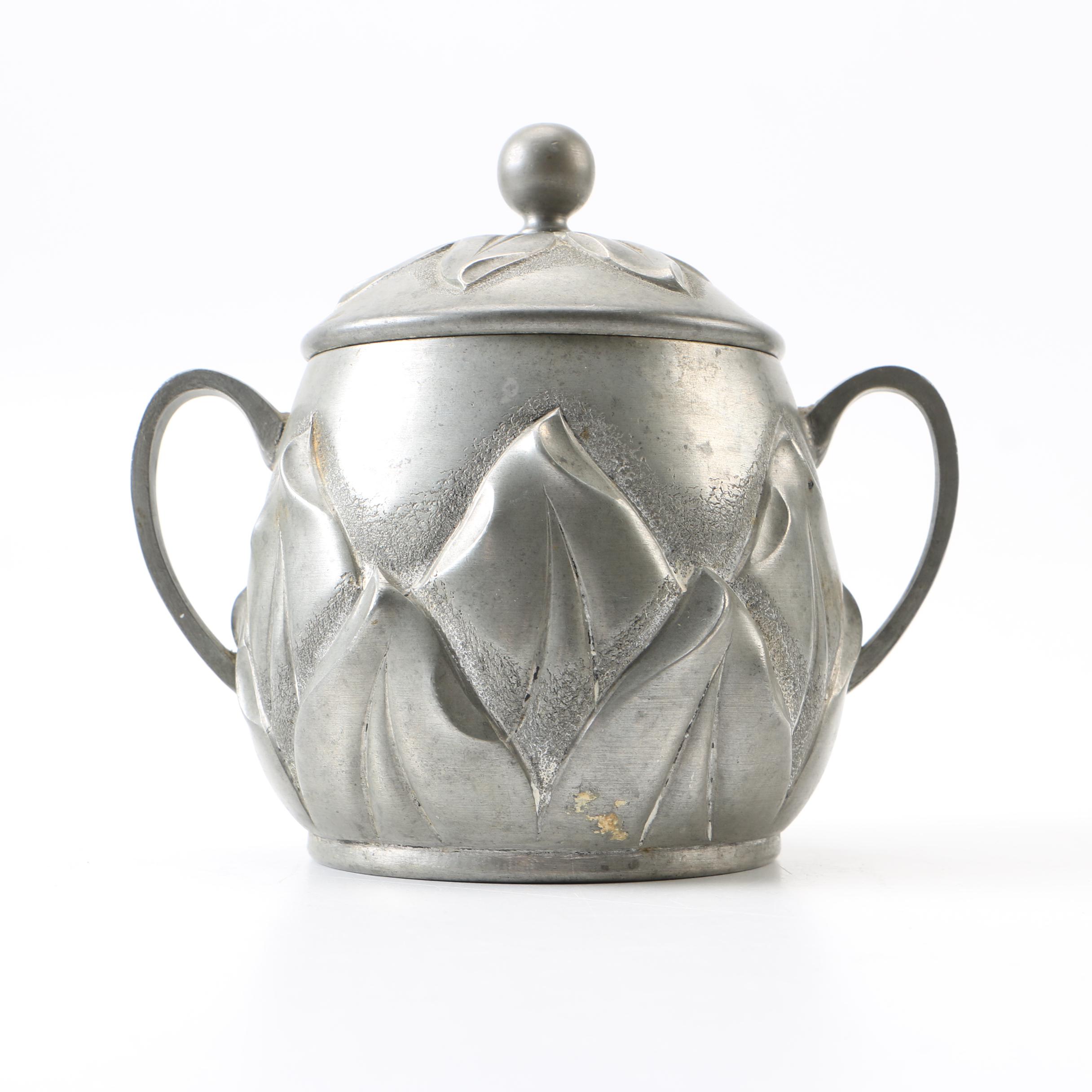 Pewter Coffee Pot and Tableware by Etain Garanti