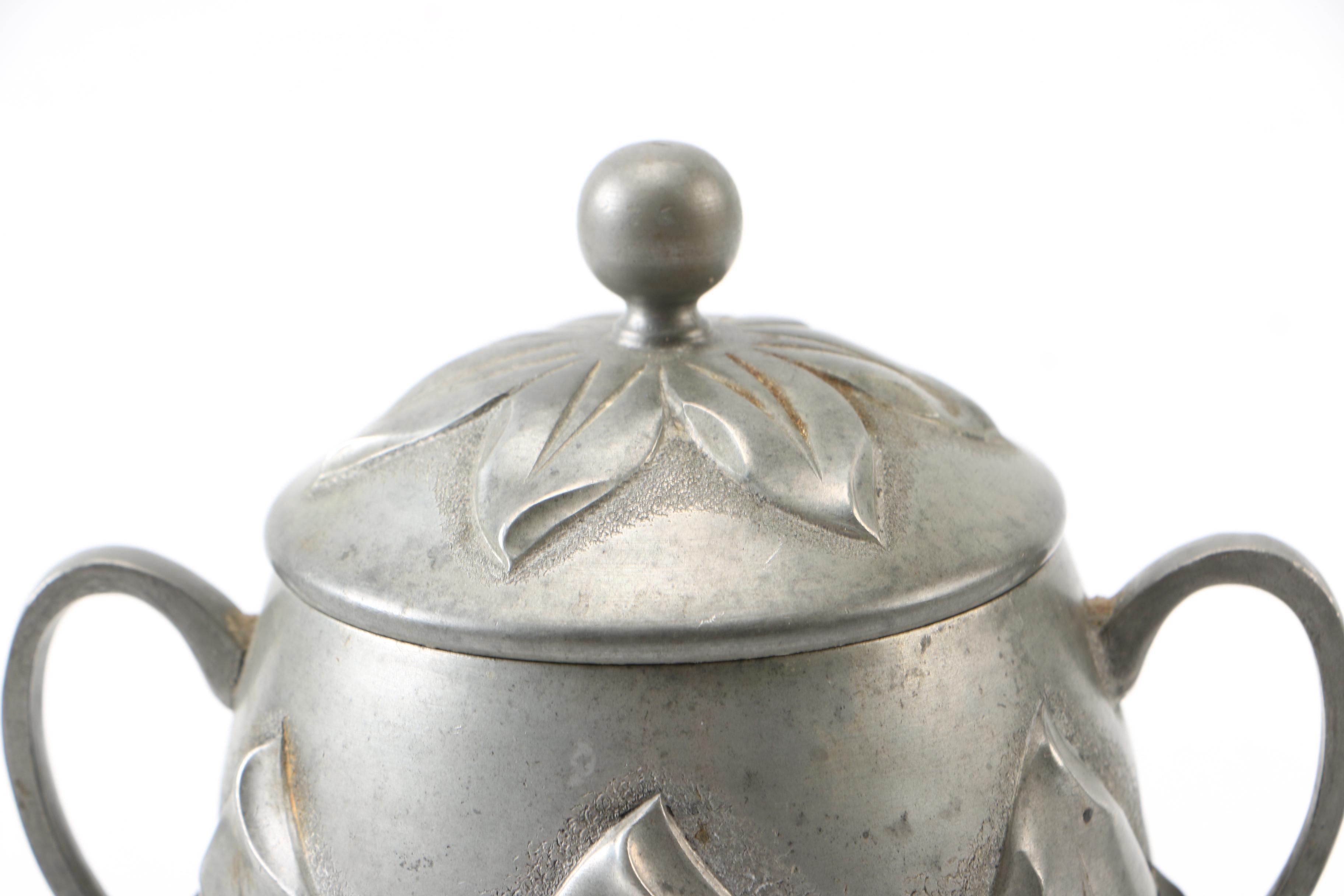 Pewter Coffee Pot and Tableware by Etain Garanti
