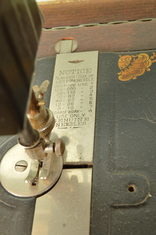 Eldredge Model "C" Sewing Machine in Tiger Oak Sewing Table