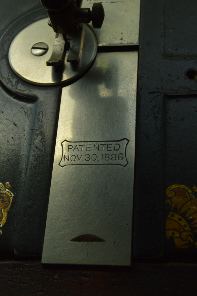 Eldredge Model "C" Sewing Machine in Tiger Oak Sewing Table