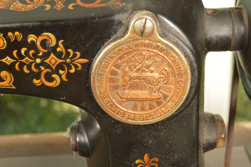 Eldredge Model "C" Sewing Machine in Tiger Oak Sewing Table