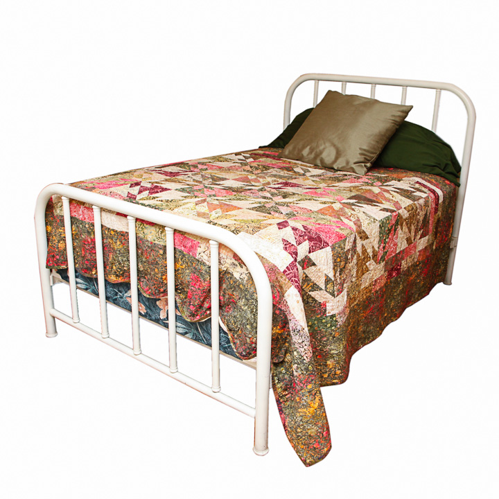Full Size White Metal Bed