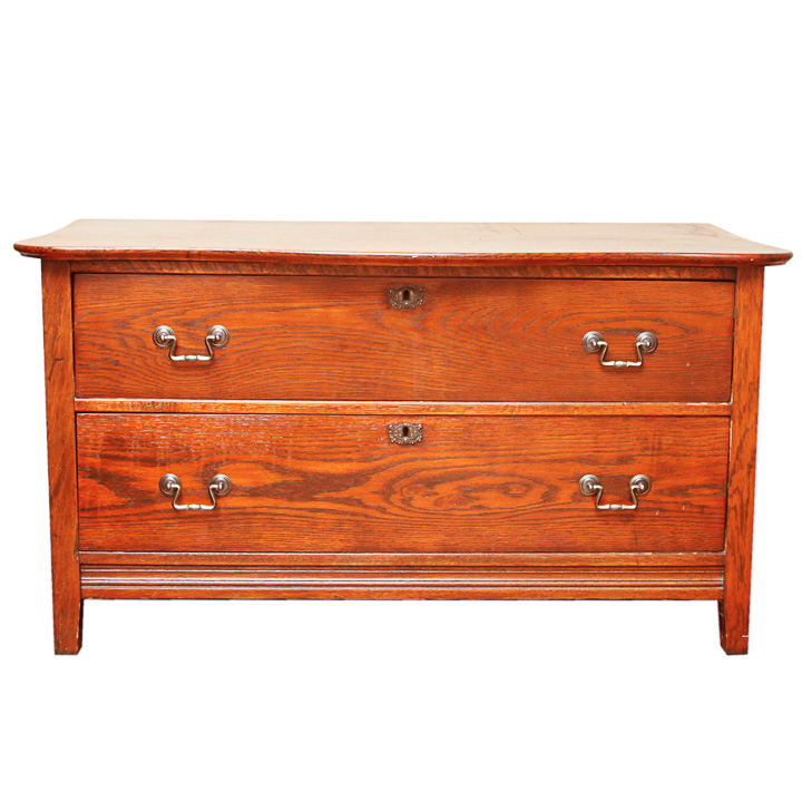 Vintage Oak Two-Drawer Chest
