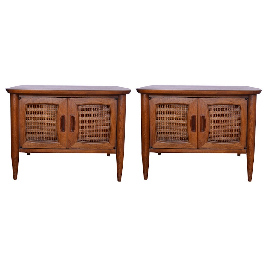 Pair of Mid-Century Style Walnut Nightstands