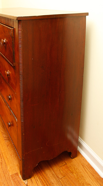 Vintage Book Matched Veneer Chest of Drawers