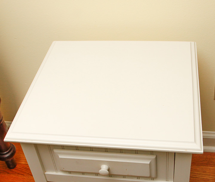 Square White Wooden One-Drawer End Table