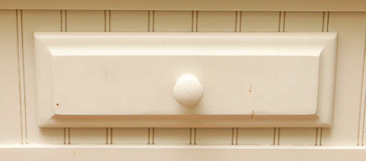 Square White Wooden One-Drawer End Table