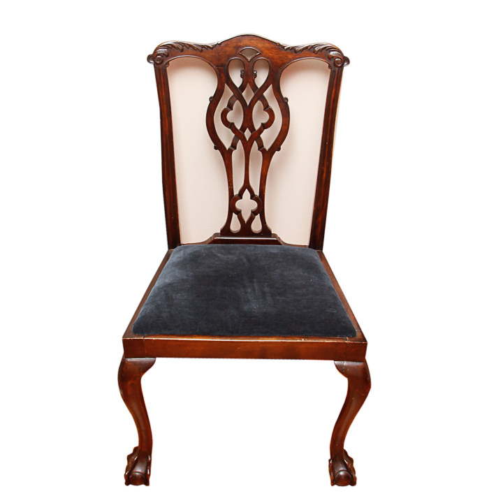 Vintage Chippendale Style Mahogany Side Chair