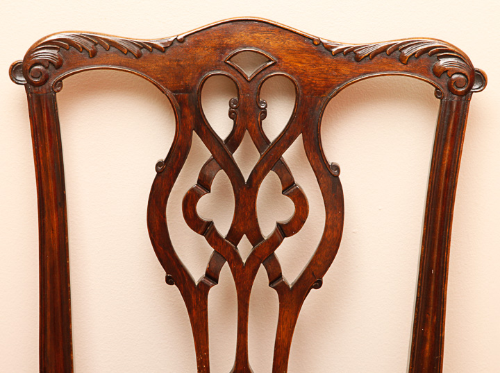 Vintage Chippendale Style Mahogany Side Chair
