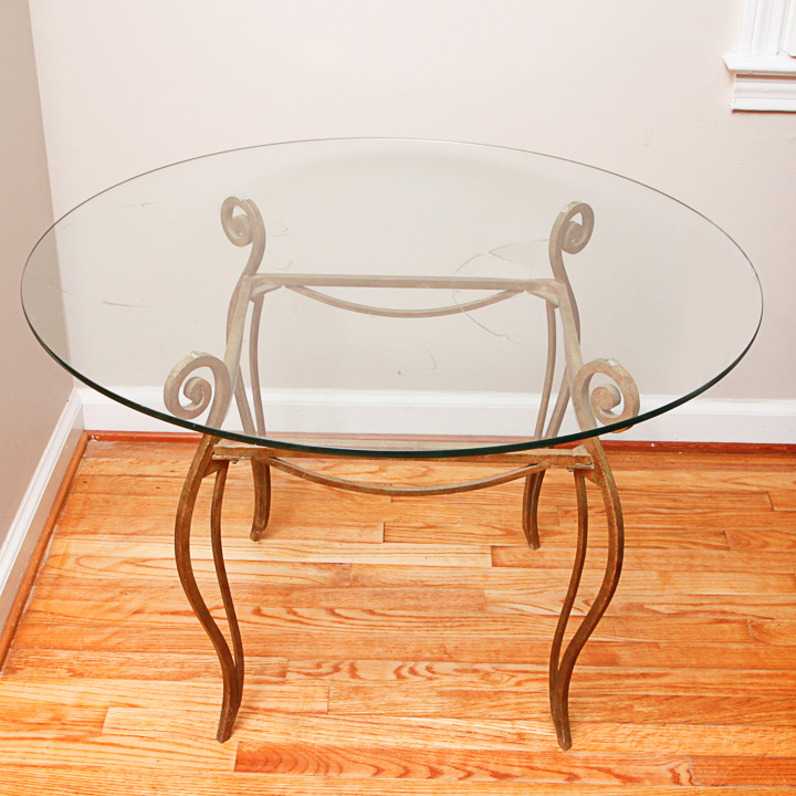 Glass Top Table With Metal Base