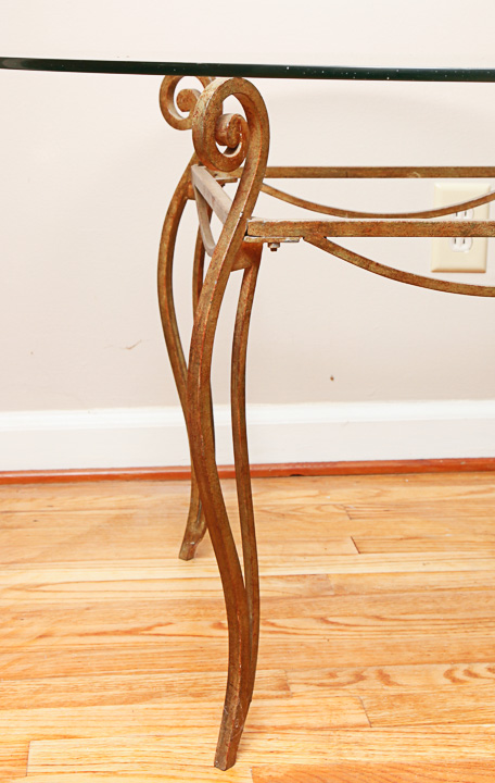 Glass Top Table With Metal Base