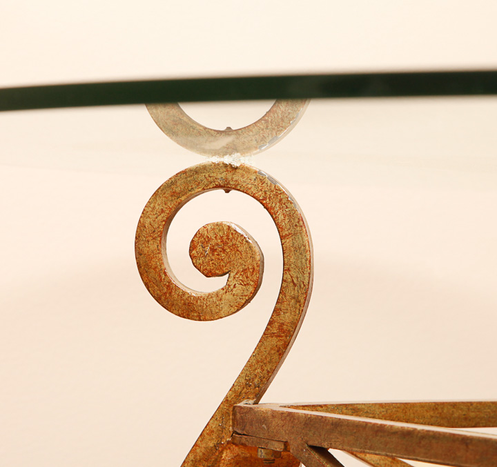 Glass Top Table With Metal Base