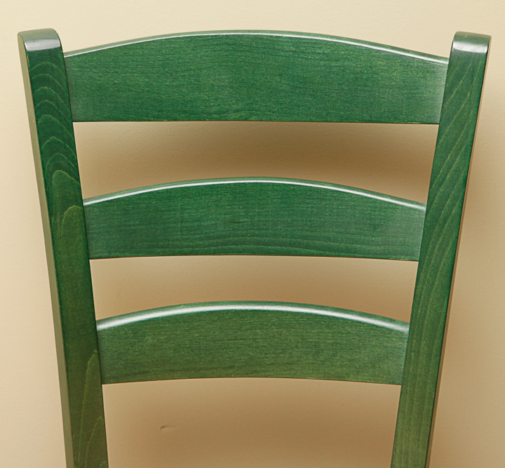 Green-Painted Rush Seat Chairs