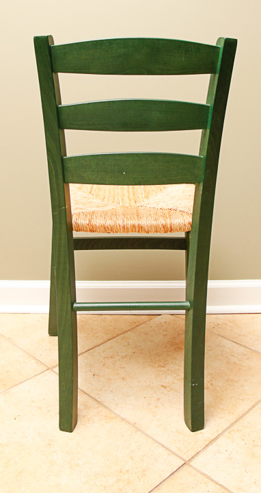 Green-Painted Rush Seat Chairs