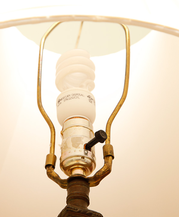 Gold Tone Metal Floor and Table Lamp