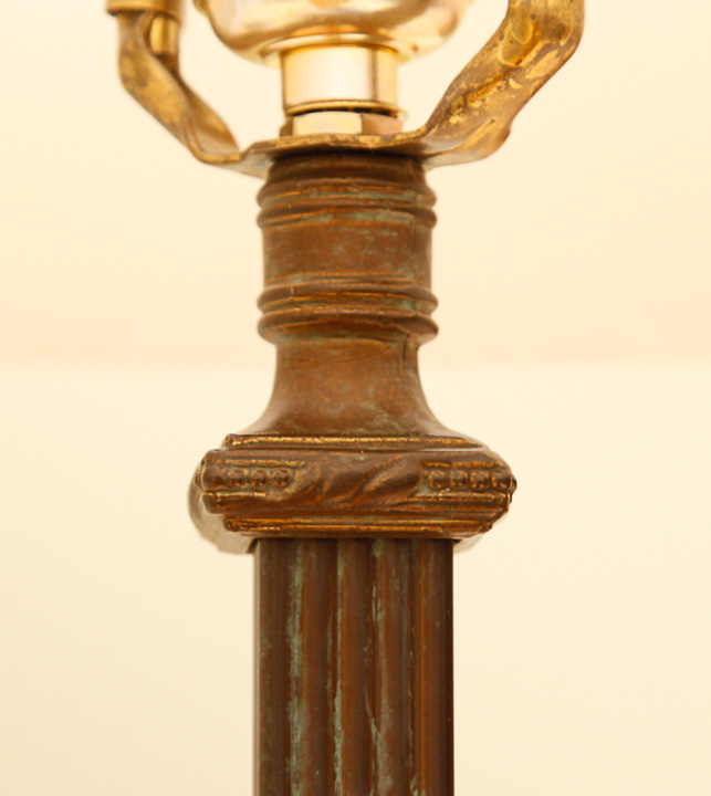 Gold Tone Metal Floor and Table Lamp