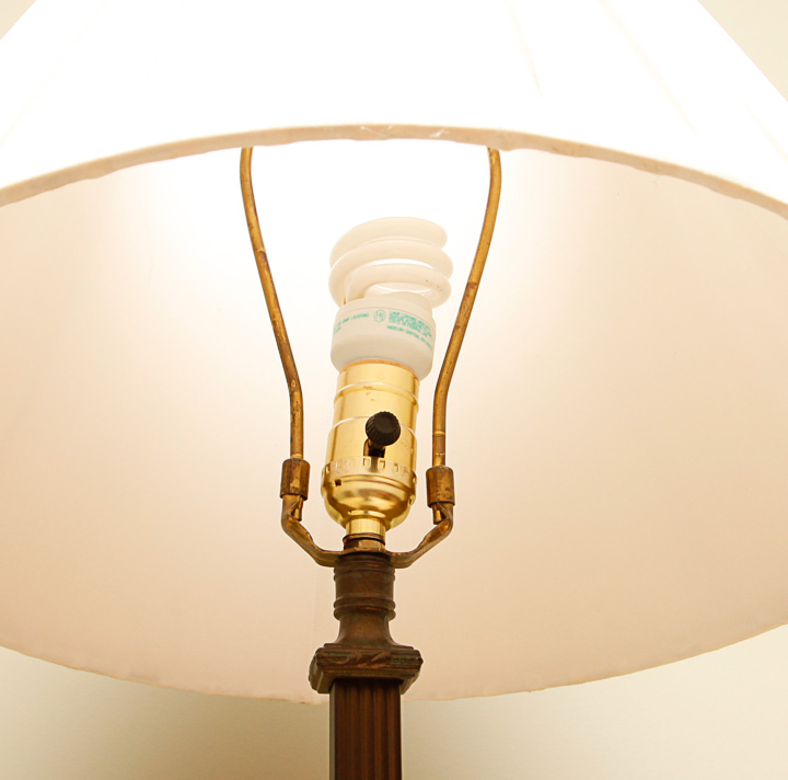 Gold Tone Metal Floor and Table Lamp