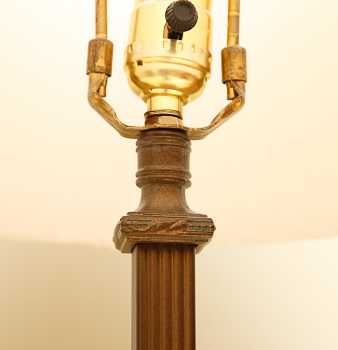 Gold Tone Metal Floor and Table Lamp