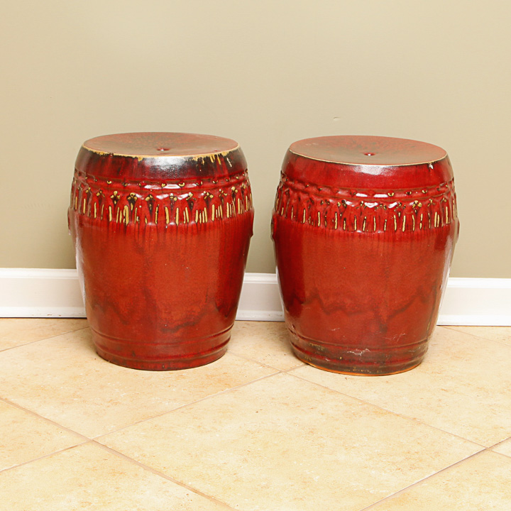 Pair of Ceramic Garden Stools