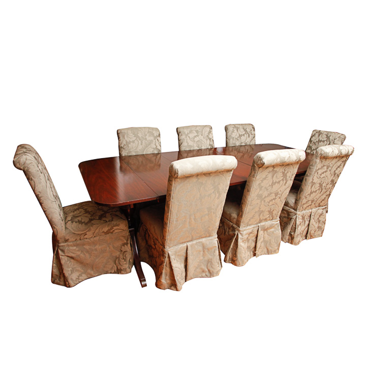 Duncan Phyfe Style Dining Table With Parson Chairs