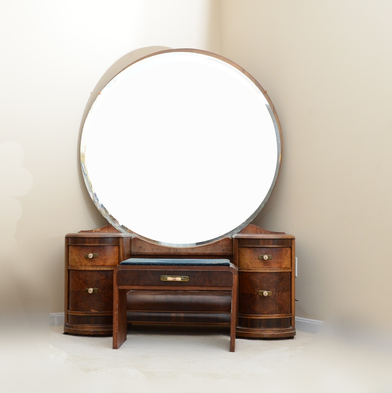 Art Deco Waterfall Vanity with Mirror