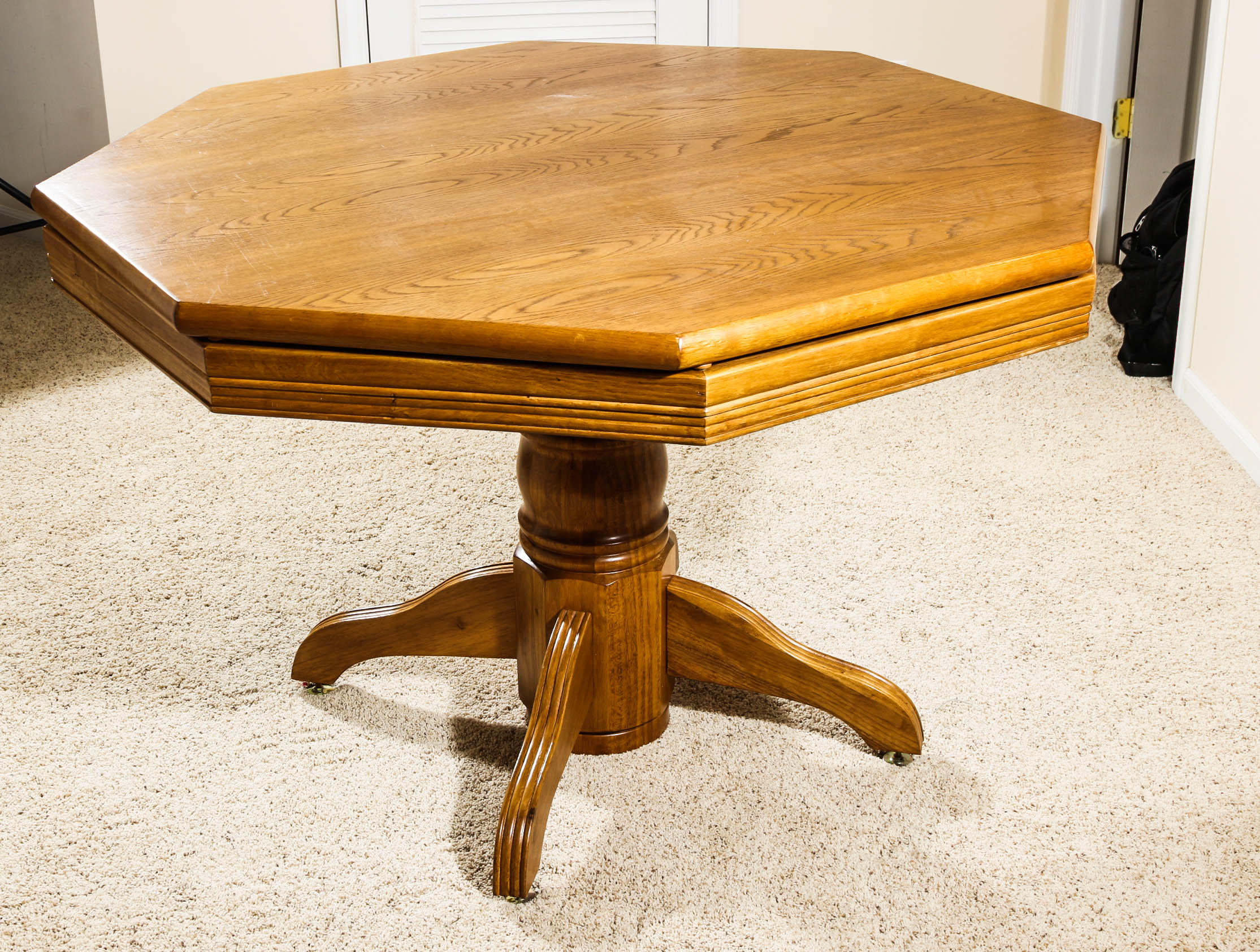 Wooden Poker Table with Four Chairs