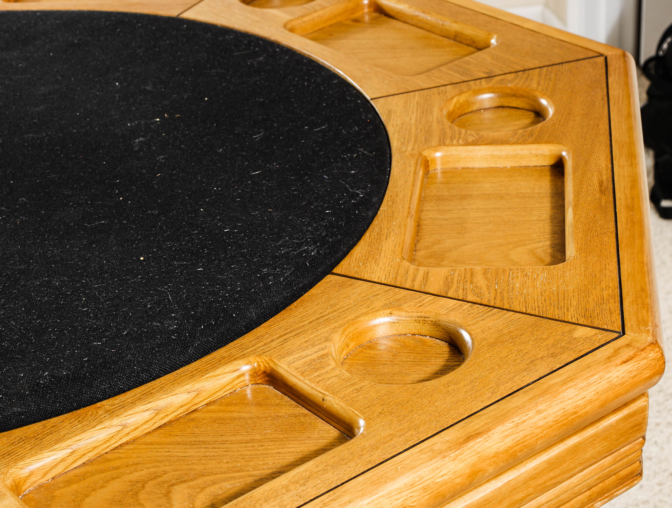 Wooden Poker Table with Four Chairs