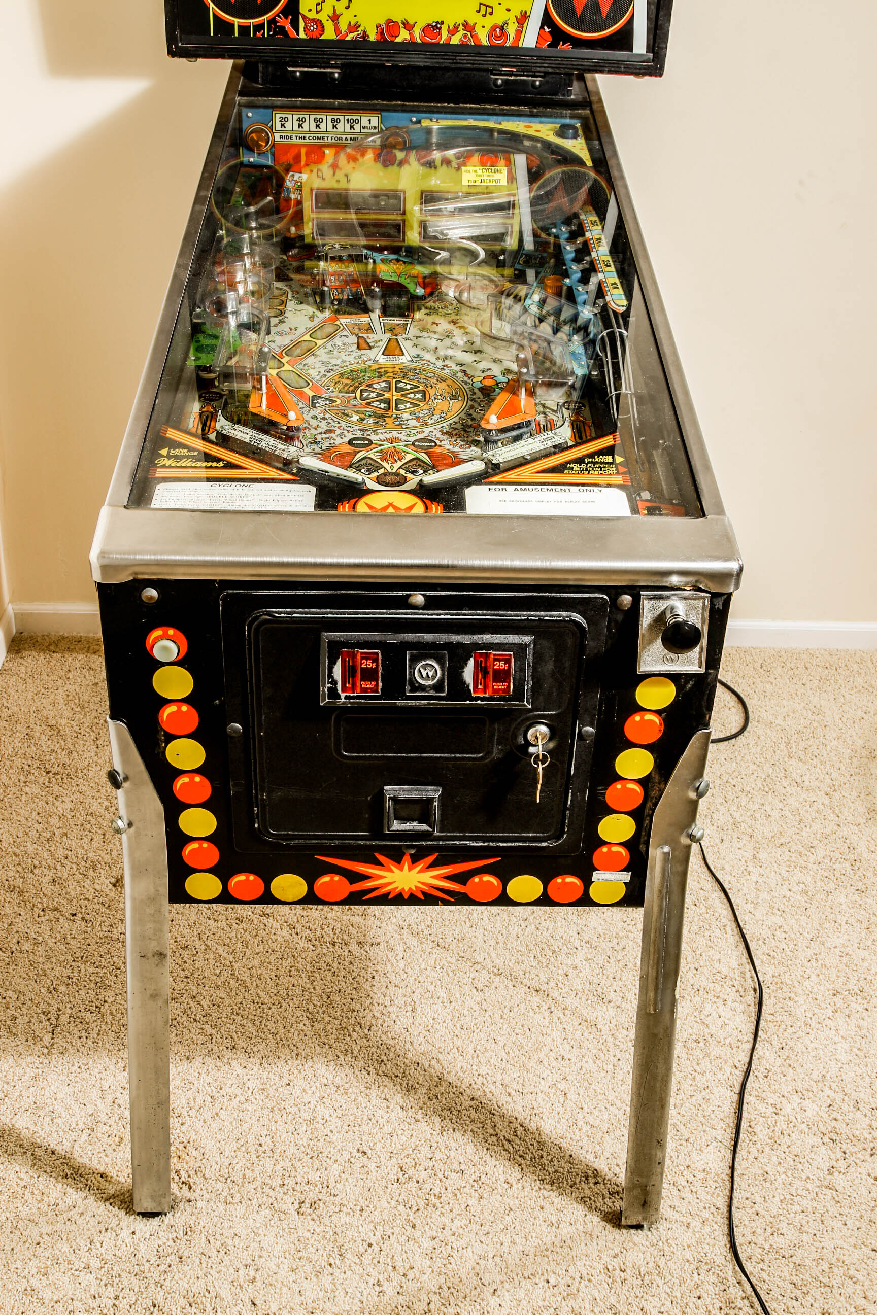 Vintage 1988 Williams "Cyclone" Pinball Machine