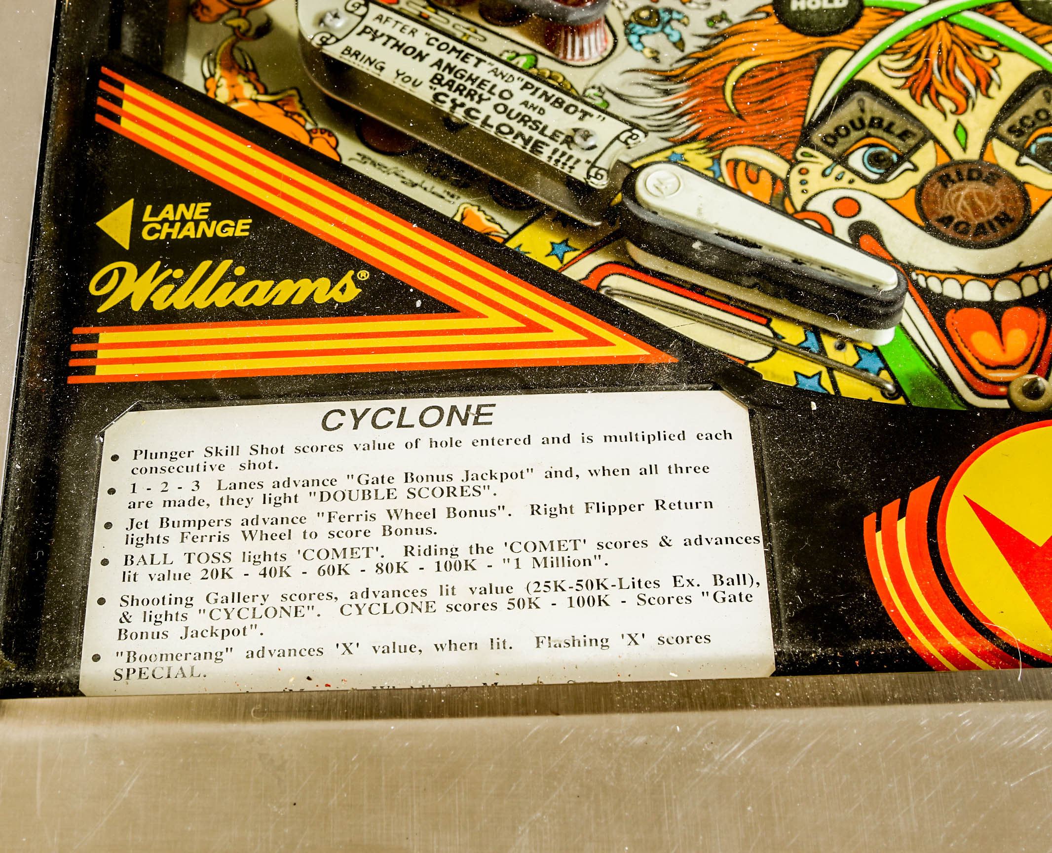 Vintage 1988 Williams "Cyclone" Pinball Machine