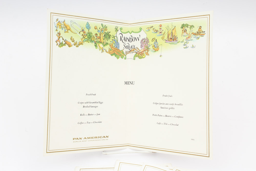 Vintage Pan American Airline Menu Collection