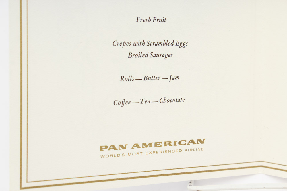 Vintage Pan American Airline Menu Collection