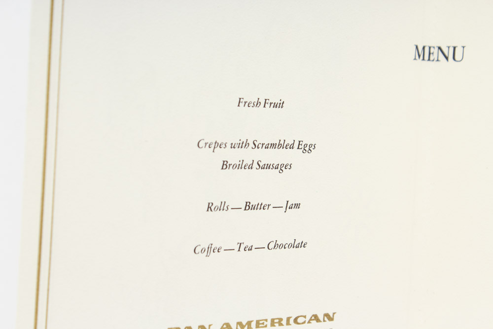 Vintage Pan American Airline Menu Collection