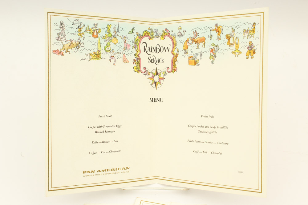 Vintage Pan American Airline Menu Collection