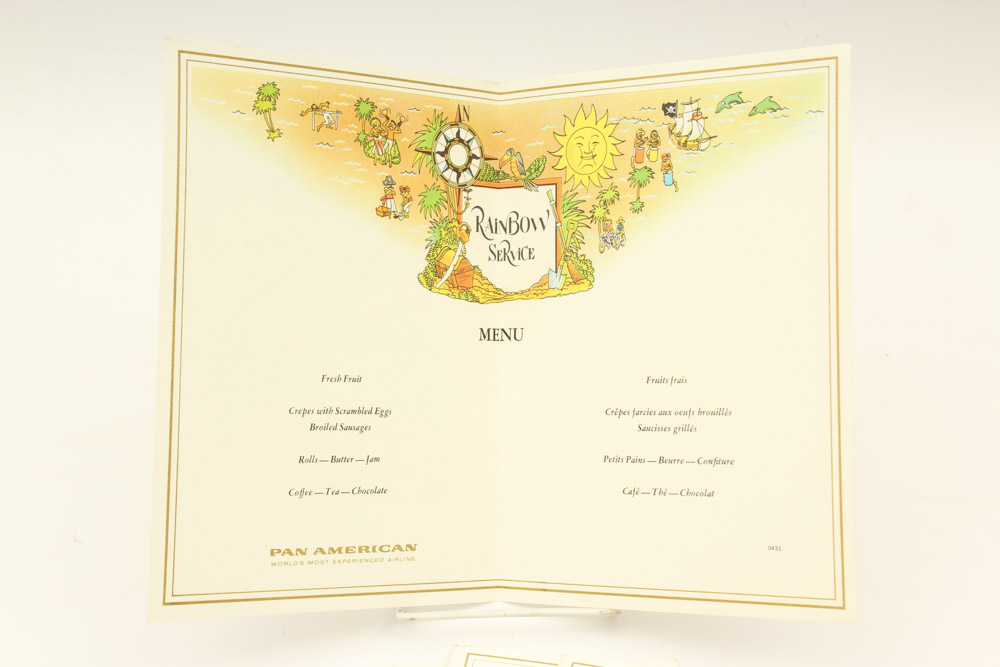 Vintage Pan American Airline Menu Collection