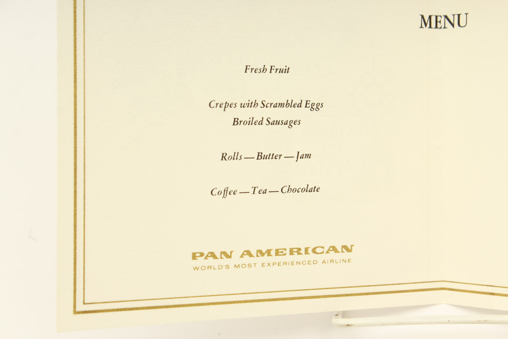 Vintage Pan American Airline Menu Collection