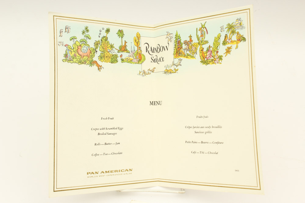 Vintage Pan American Airline Menu Collection