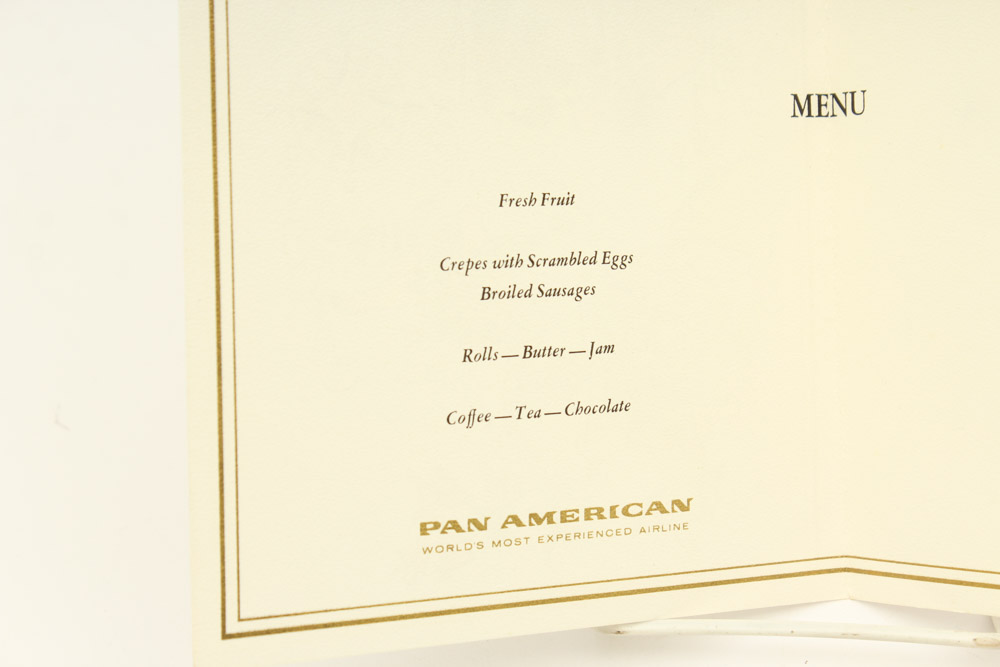Vintage Pan American Airline Menu Collection